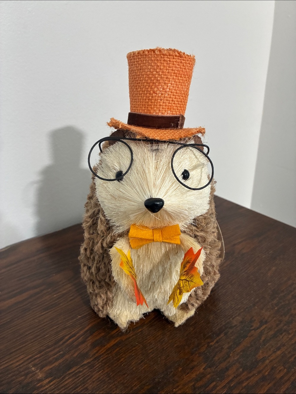 NWT- Fall Harvest- Faux Fur & Sisal Decorative Hedgehog 🦔